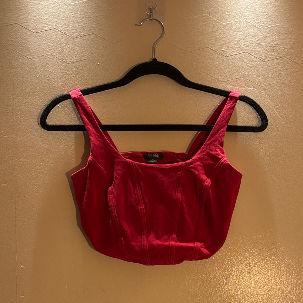 Women's Red Corset Crop Top